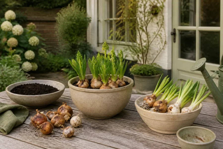 Illustratieve omgeving bij Bloembollen in een pot planten voor een lange voorjaarsbloei