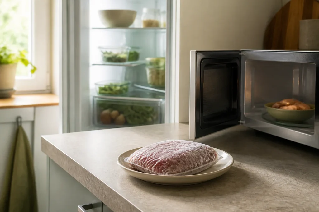 Illustratieve omgeving bij Eten veilig ontdooien in de koelkast of magnetron