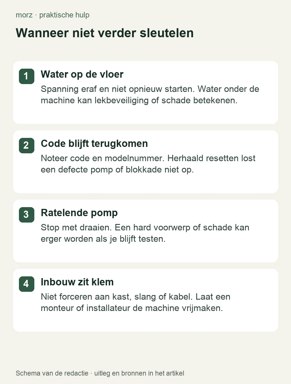 Wanneer niet verder sleutelen