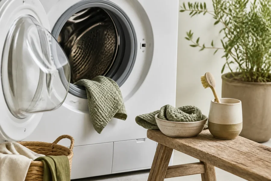 Illustratieve omgeving bij Het rubber van je wasmachine schoonmaken en droog houden