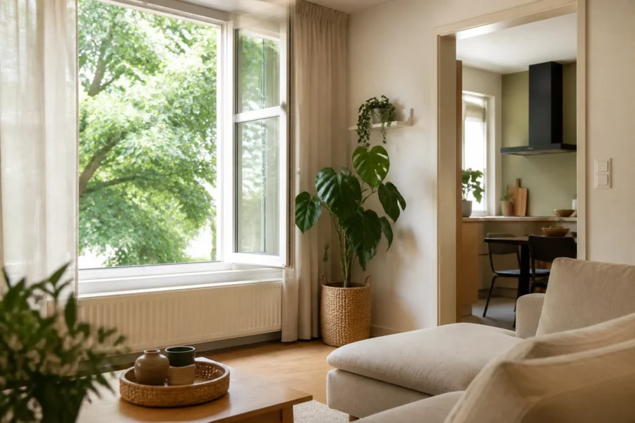 Illustratieve omgeving bij WTW-bypass in de zomer, wanneer helpt die?